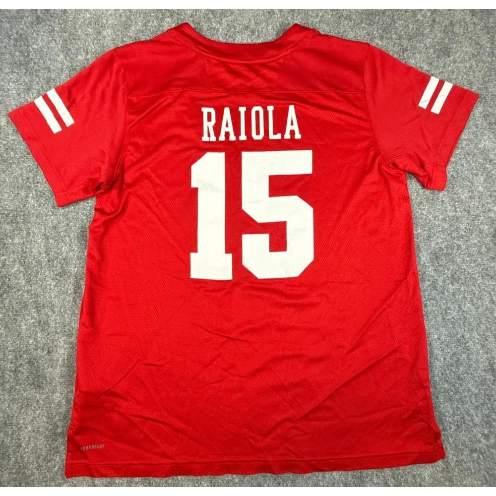 Adidas Nebraska Cornhuskers Raiola #15 Mens Large Football Jersey Red White NWT